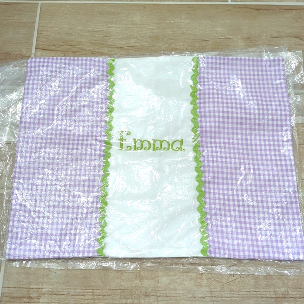 Purple and White Pillow by
